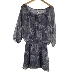 Aerie Floral Print Long Sleeve Semi Sheer Dress‎ Medium